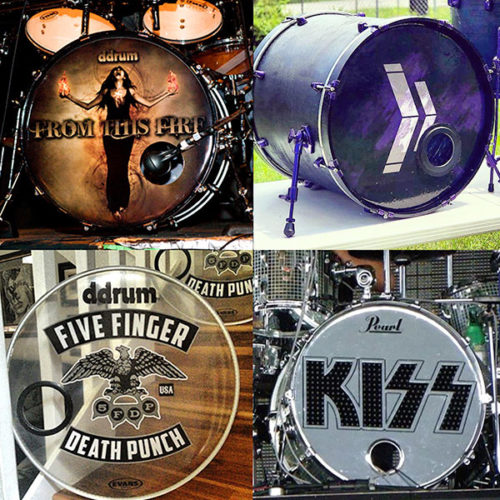 kick drum covers for various bands